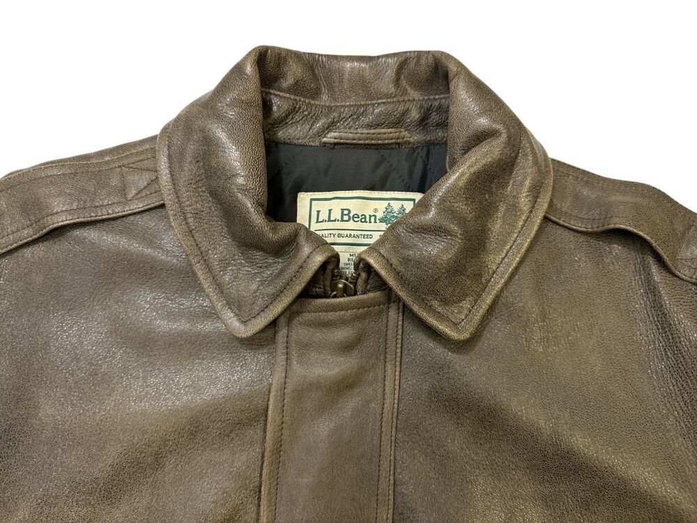 LL Bean Goatskin Leather A-2 Style Bomber Flight Vintage Jacket M - Picture 6 of 16